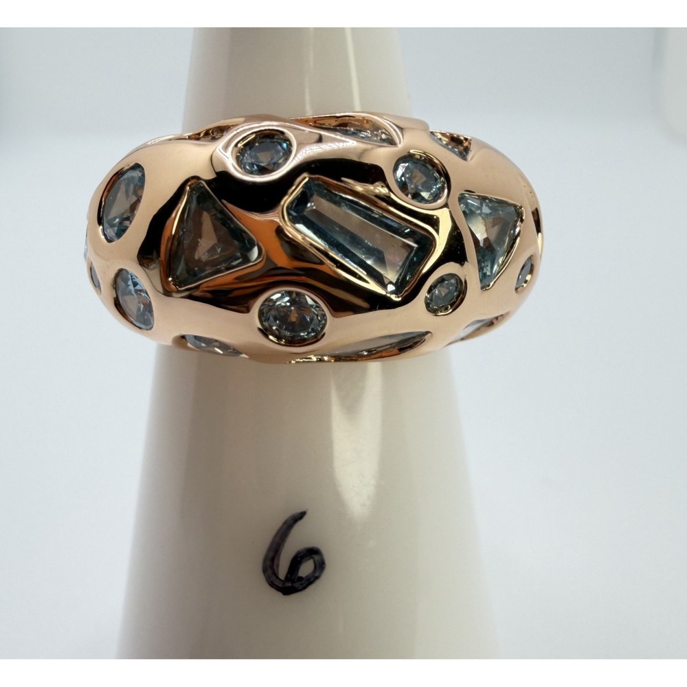 Size 6 Bomb Party March 2026 The Astra Ring RG69969 Rose Gold Aquamarine CZ